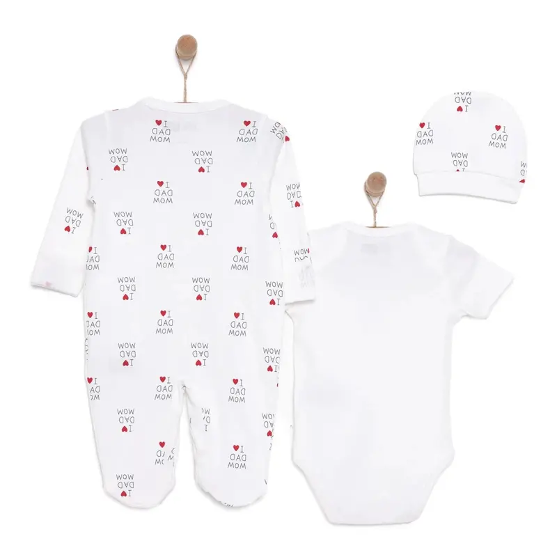 Hellobaby Newborn Baby Mom&Dad Jumpsuit - Ecru 2