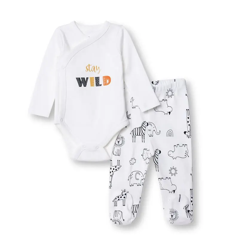 Hellobaby Newborn Body Footed Bottom - Ecru 1