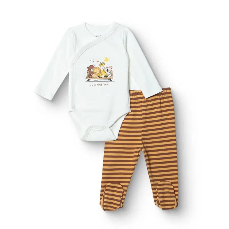 Hellobaby Newborn Body-Footed Bottom - Ecru 1