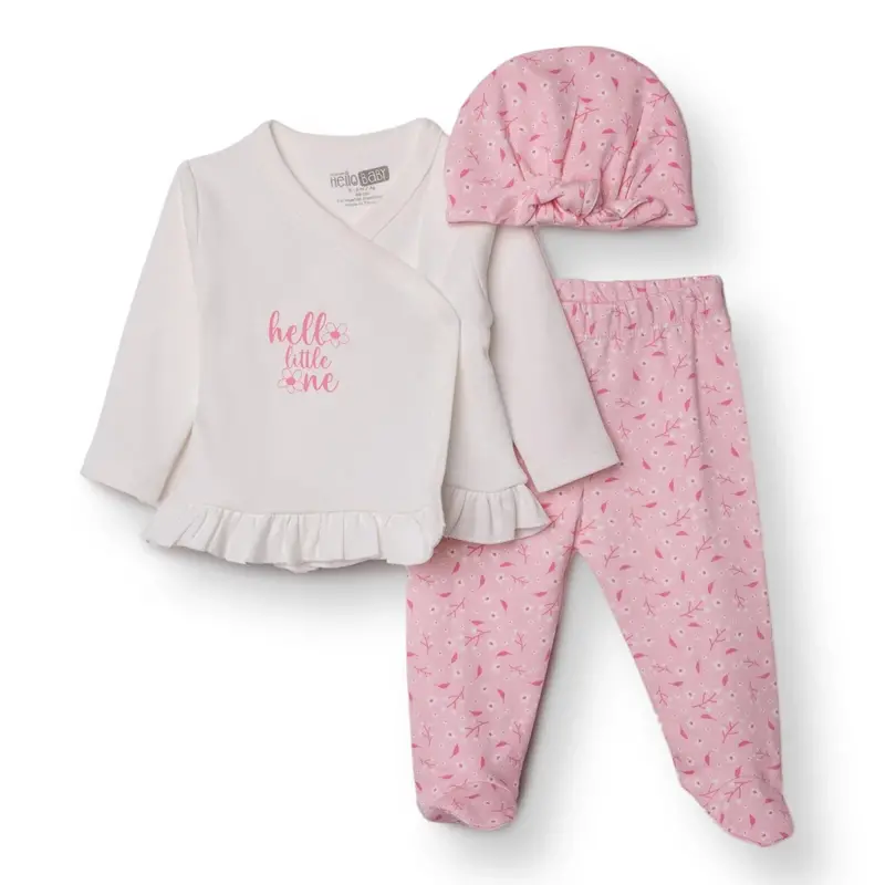 Hellobaby Newborn Body-Hat-Footed Bottom - White 1