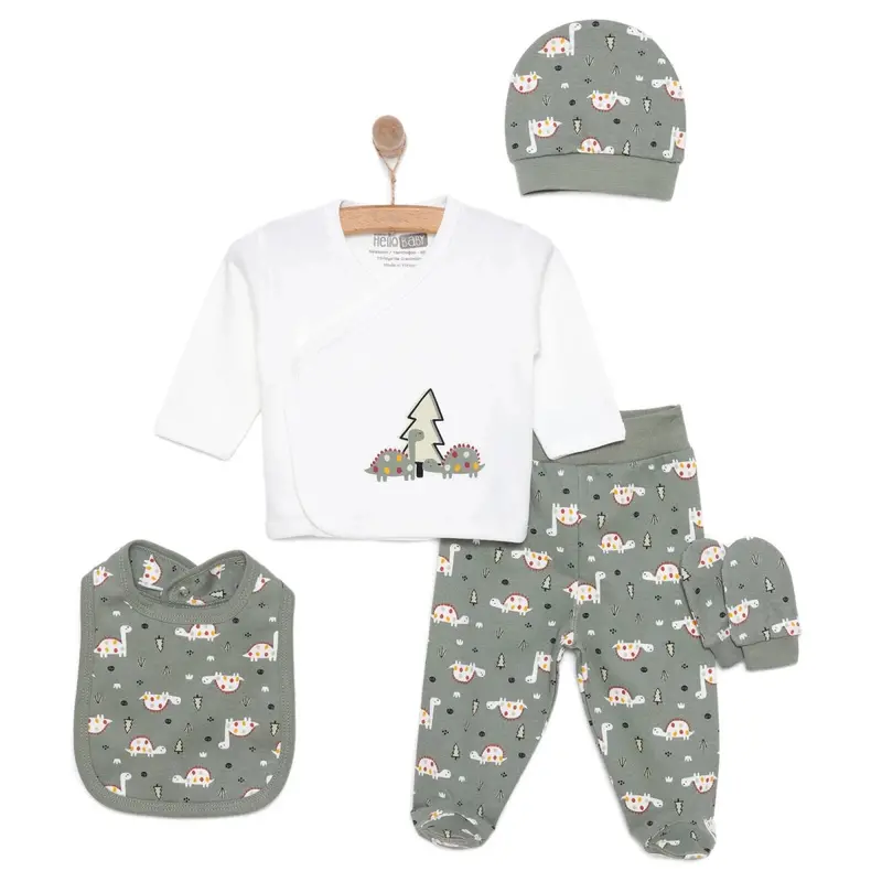 Hellobaby Newborn Boy 5 Piece Newborn Set - Dark Green 1