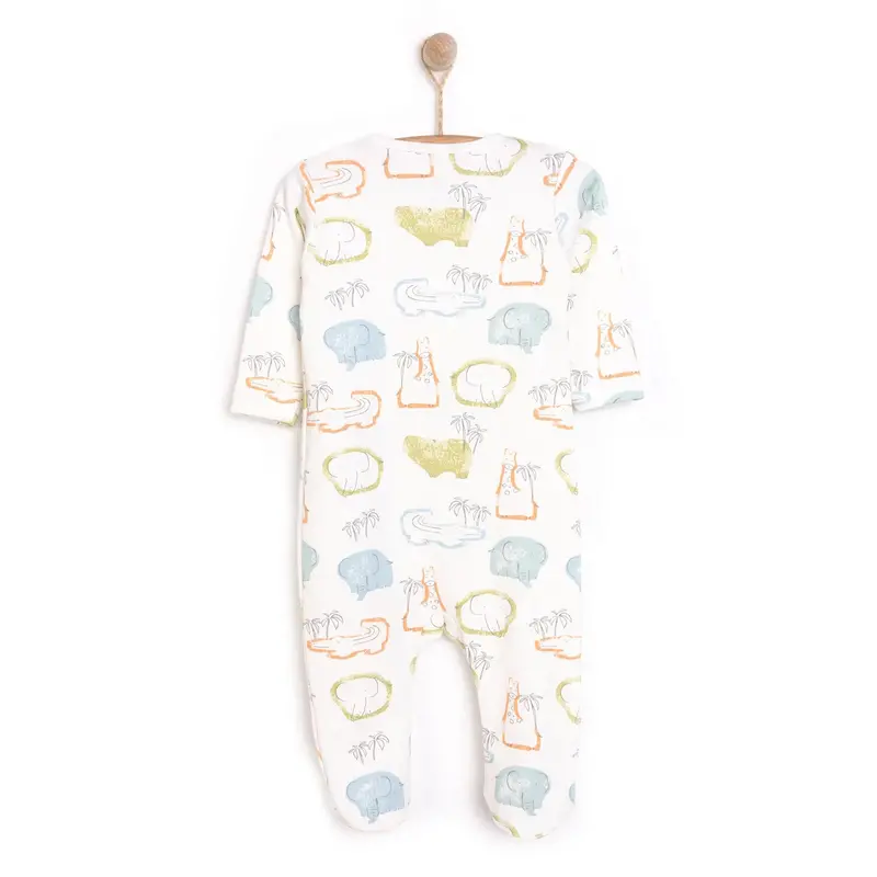 Hellobaby Newborn Boy Footed Jumpsuit - Ecru 2