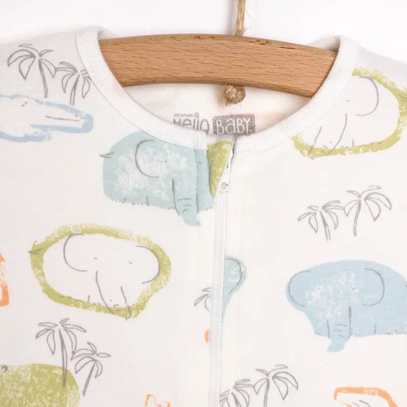 Hellobaby Newborn Boy Footed Jumpsuit - Ecru 4