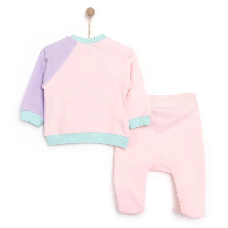 Hellobaby Newborn Colour Block Sweatshirt - Light Pink 2