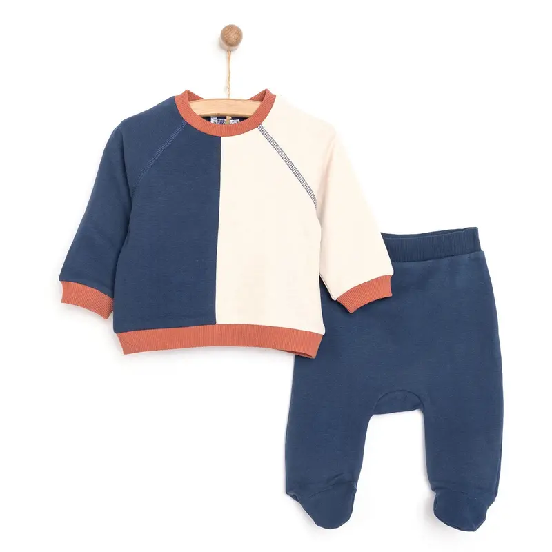Hellobaby Newborn Colour Block Sweatshirt - Navy Blue 1