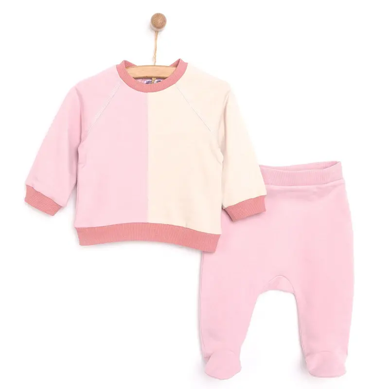 Hellobaby Newborn Colour Block Sweatshirt - Pink 1