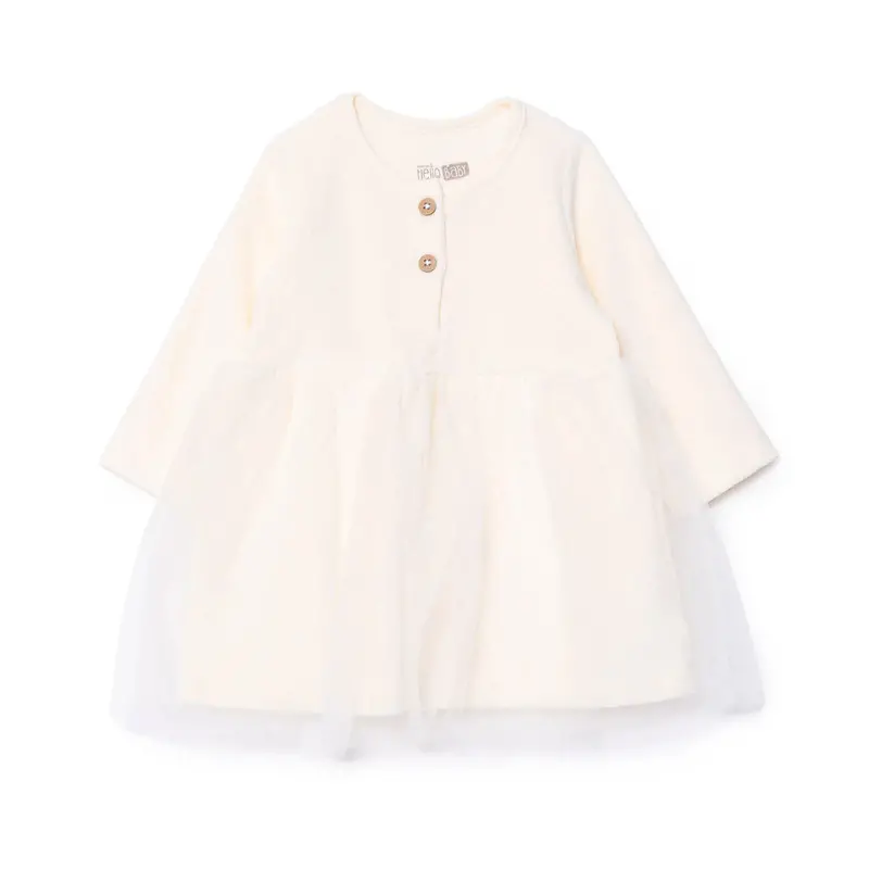 Hellobaby Newborn Dress - Ecru 1