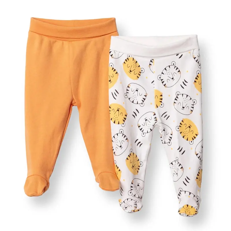 Hellobaby Newborn Footed Bottom 2 Pcs - Orange 1