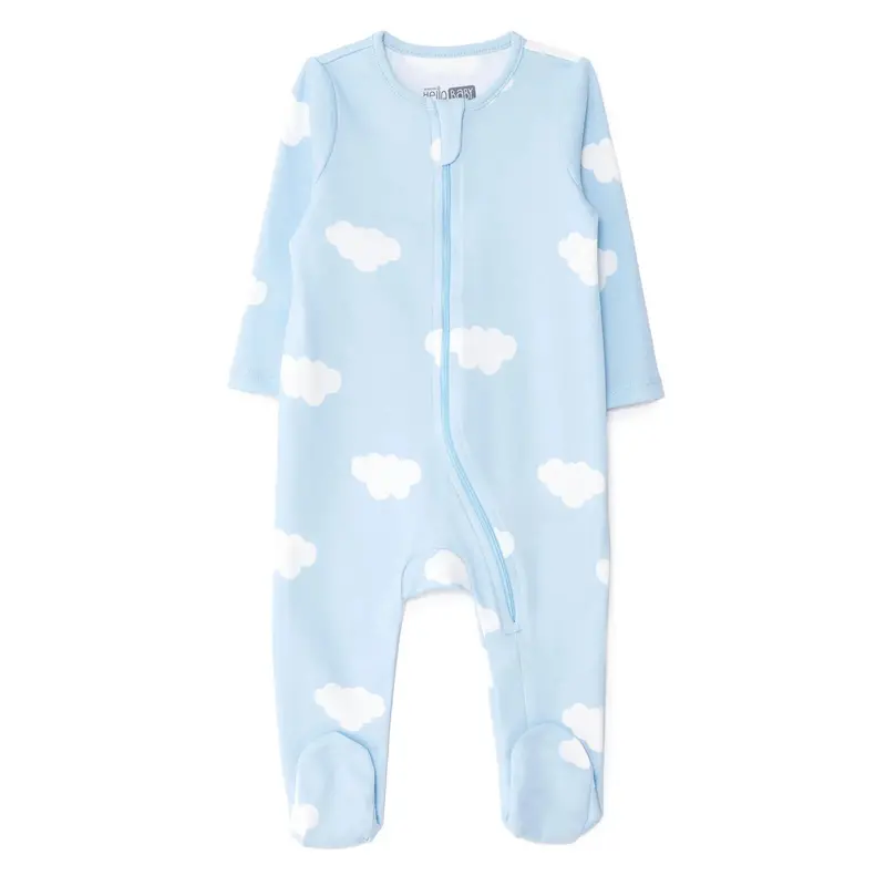 Hellobaby Newborn Footed Jumpsuit - Light Blue 1