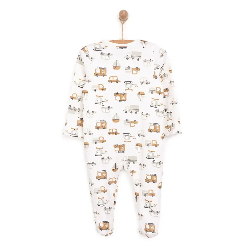 Hellobaby Newborn Footed Romper B - Ecru 2