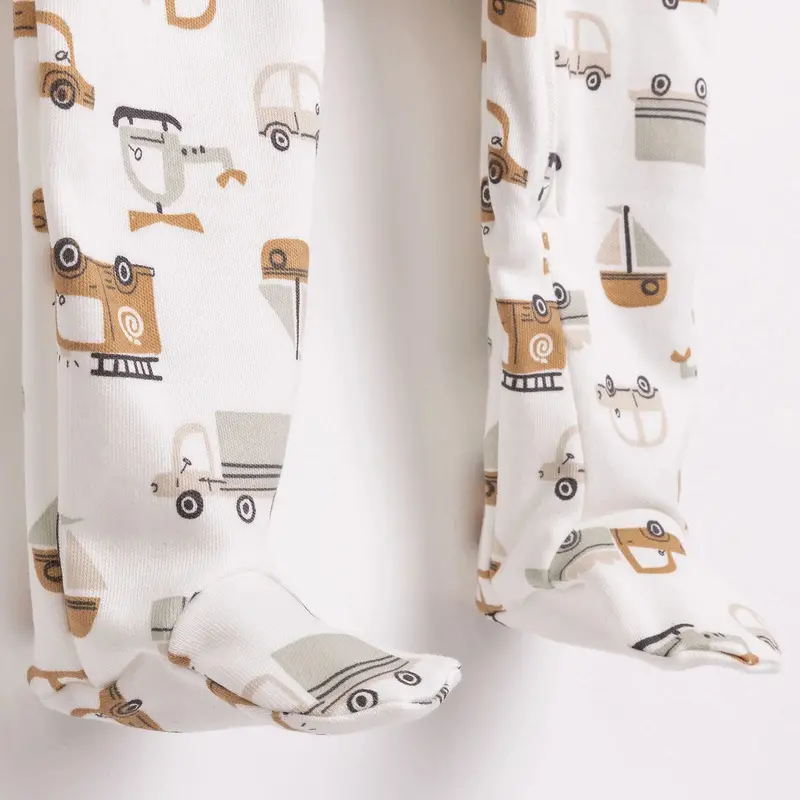 Hellobaby Newborn Footed Romper B - Ecru 4