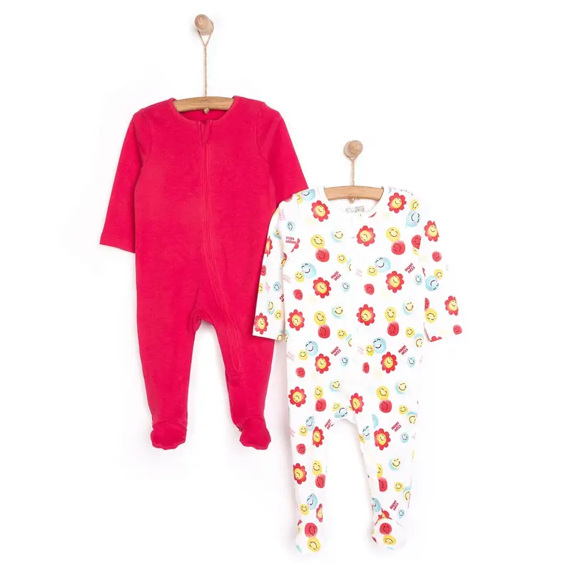Hellobaby Newborn Footed Romper - Pink 1