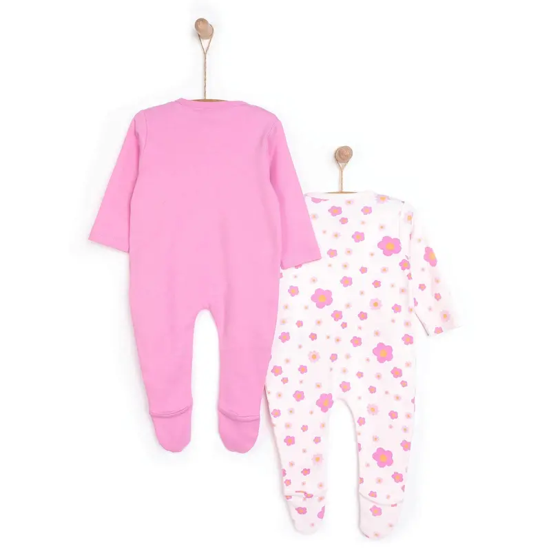 Hellobaby Newborn Girl Footed Jumpsuit - Pink 2