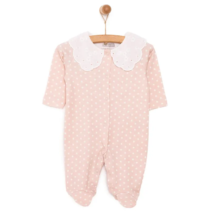 Hellobaby Newborn Girl Footed Jumpsuit - Salmon 1