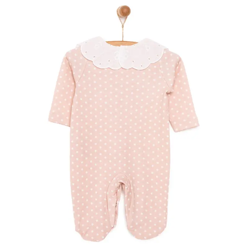 Hellobaby Newborn Girl Footed Jumpsuit - Salmon 2