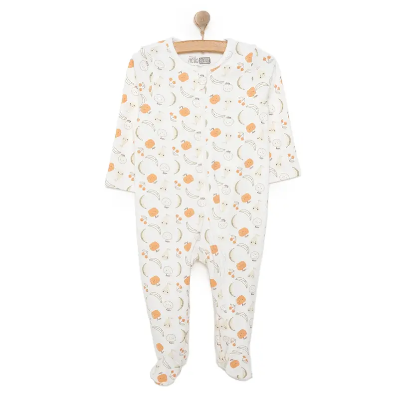 Hellobaby Newborn Girl Organic Footed Jumpsuit - Ecru 1