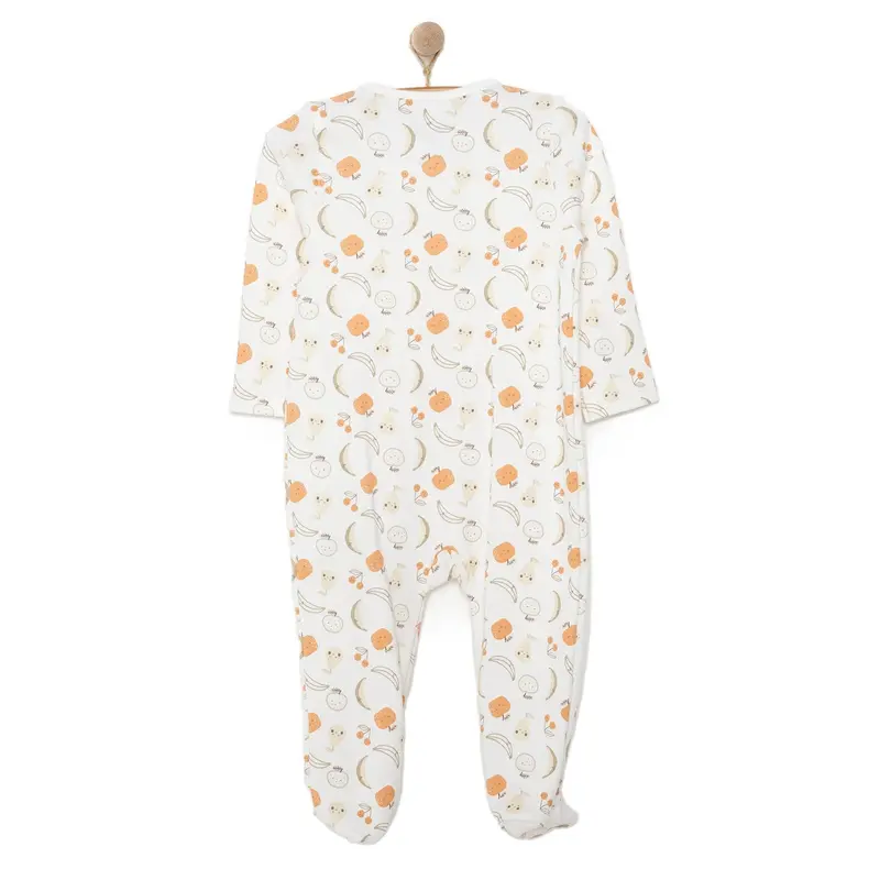 Hellobaby Newborn Girl Organic Footed Jumpsuit - Ecru 2