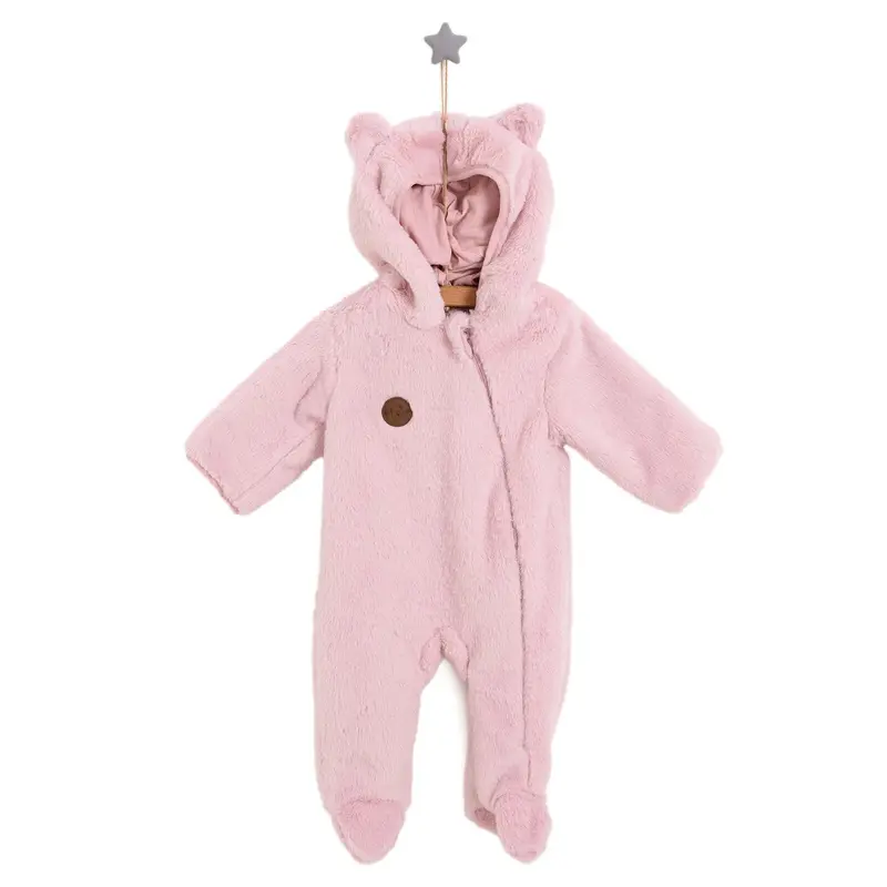 Hellobaby Newborn Girl Plush Footed Jumpsuit - Pink 1