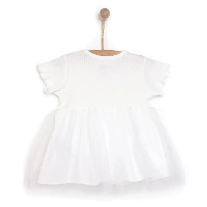 Hellobaby Newborn Girl Tulle Dress - Ecru 2