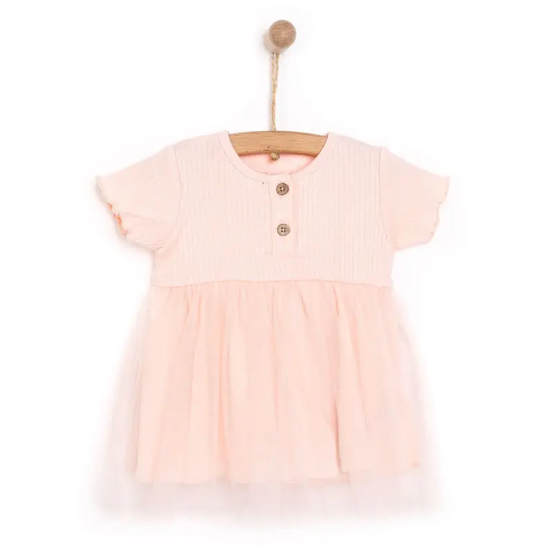 Hellobaby Newborn Girl Tulle Dress - Salmon 1