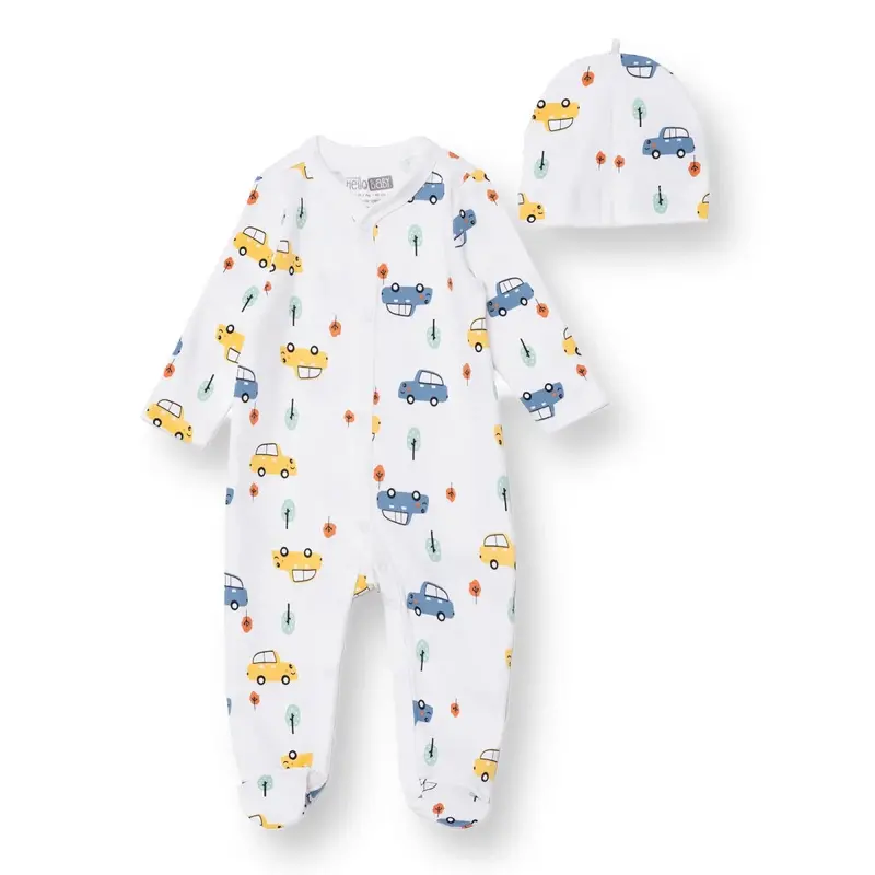 Hellobaby Newborn Jumpsuit Hat - Light Blue 1