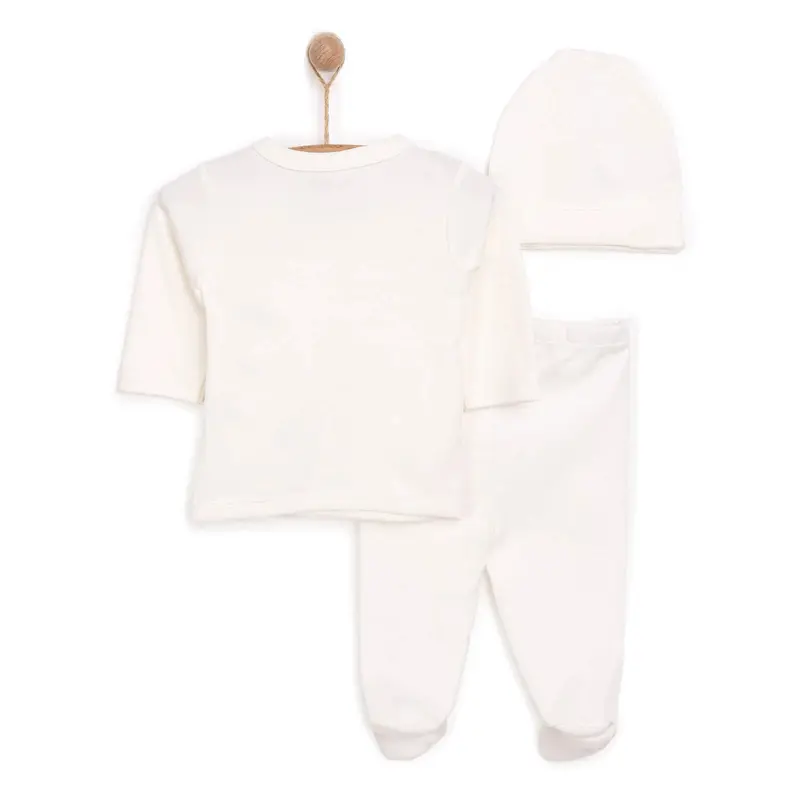 Hellobaby Newborn Organic Wrapover Top-Hat - Ecru 2