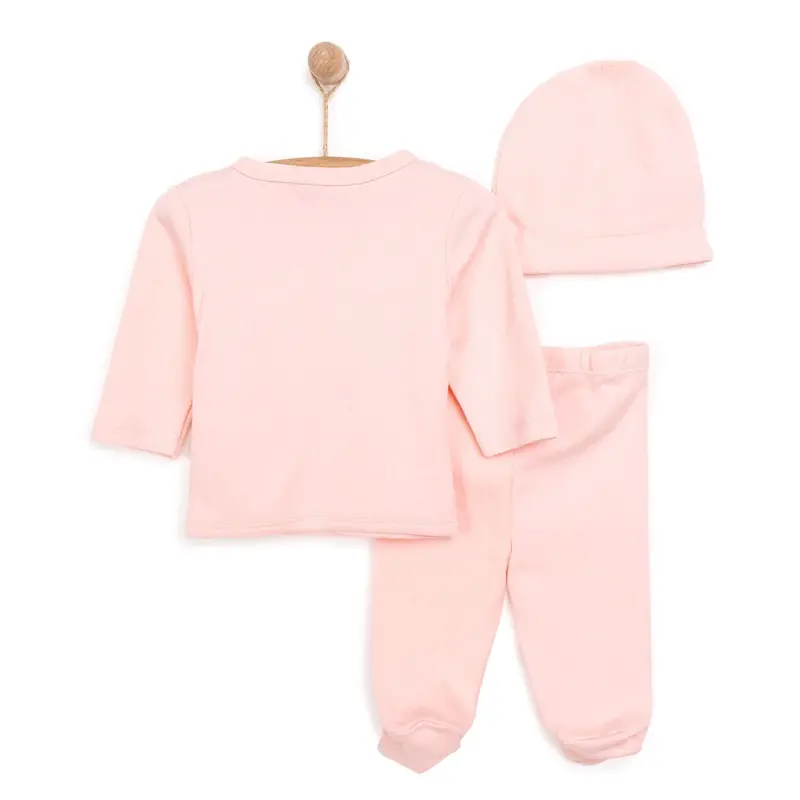 Hellobaby Newborn Organic Wrapover Top-Hat - Light Pink 2