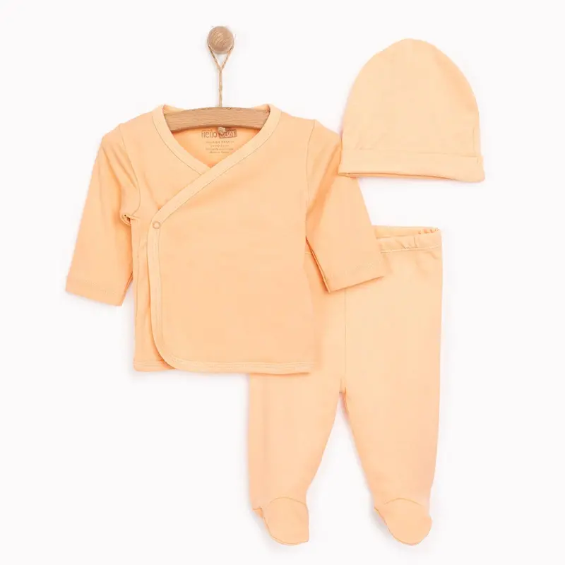 Hellobaby Newborn Organic Wrapover Top-Hat - Orange 1