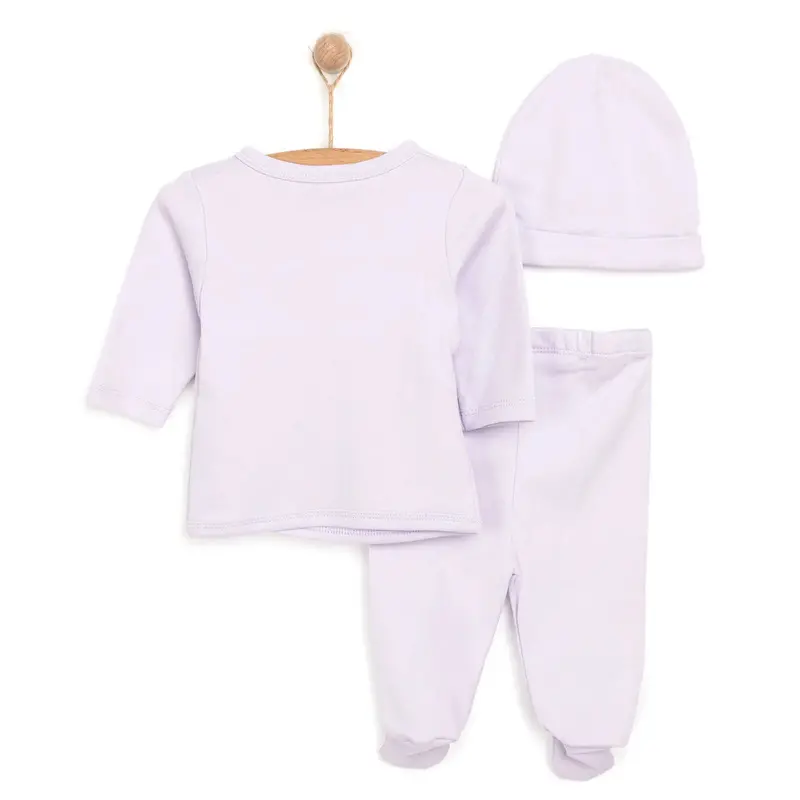 Hellobaby Newborn Organic Wrapover Top-Hat - Purple 2