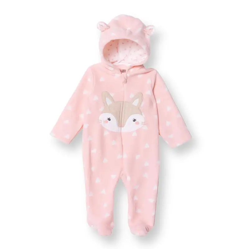 Hellobaby Newborn Polar Footed Jumpsuit - Pink Printed 1