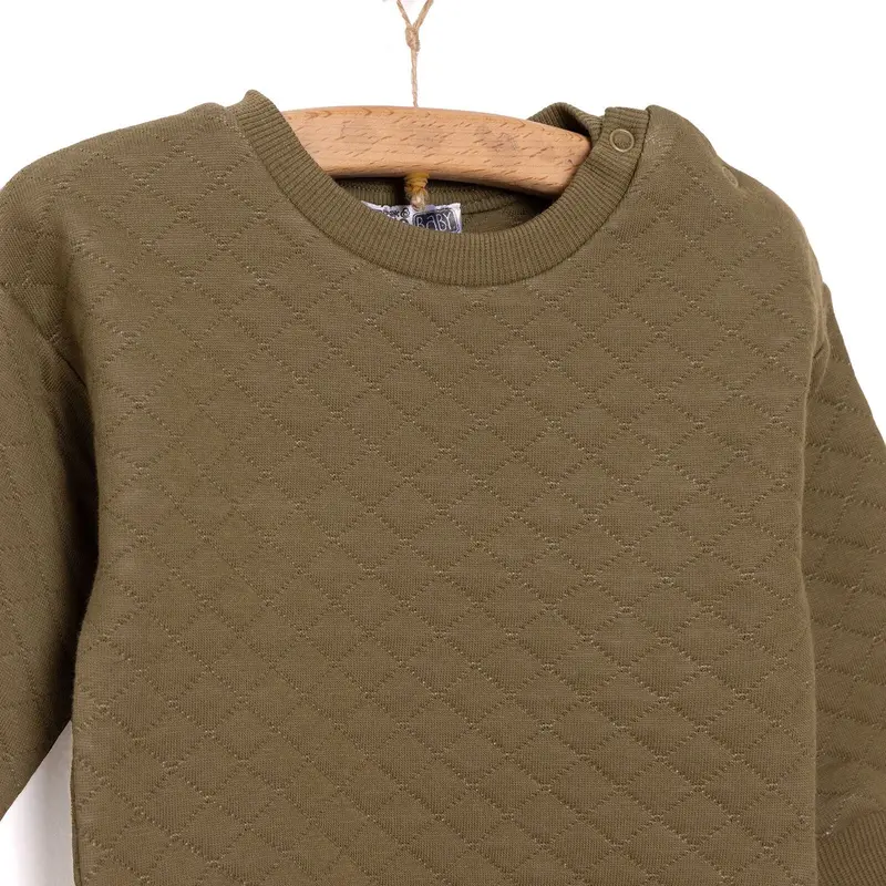Hellobaby Newborn Quilted Sweatshirt-Footed Bottom - Green 3