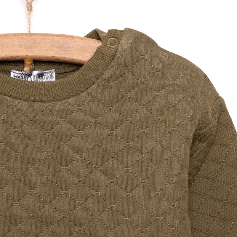 Hellobaby Newborn Quilted Sweatshirt-Footed Bottom - Green 4