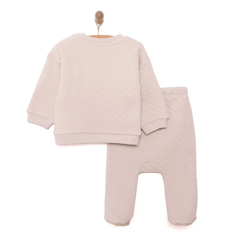 Hellobaby Newborn Quilted Sweatshirt-Footed Bottom - Grey 2