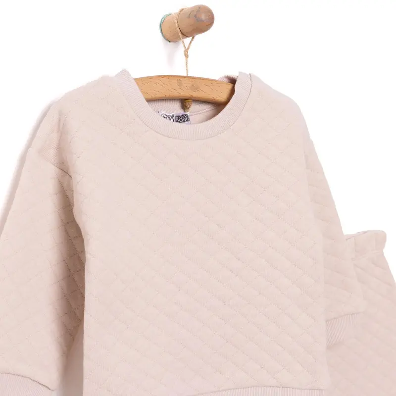 Hellobaby Newborn Quilted Sweatshirt-Footed Bottom - Grey 3
