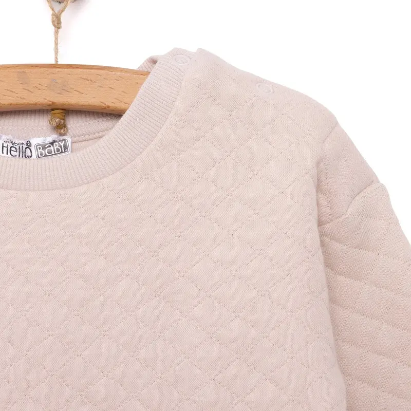 Hellobaby Newborn Quilted Sweatshirt-Footed Bottom - Grey 4