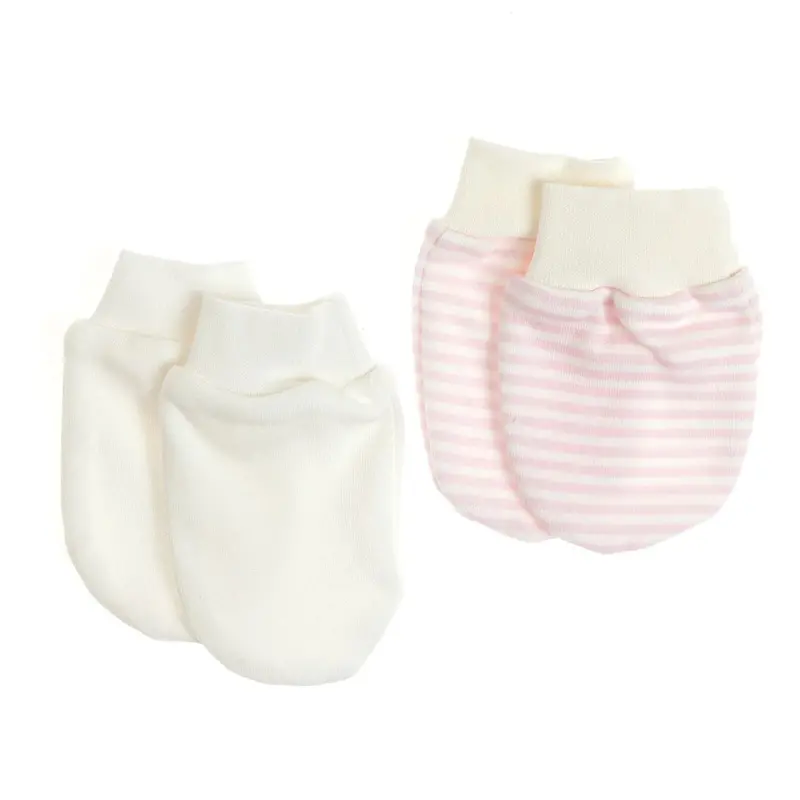 Hellobaby Newborn Striped-Straight Mittens - Pink 1