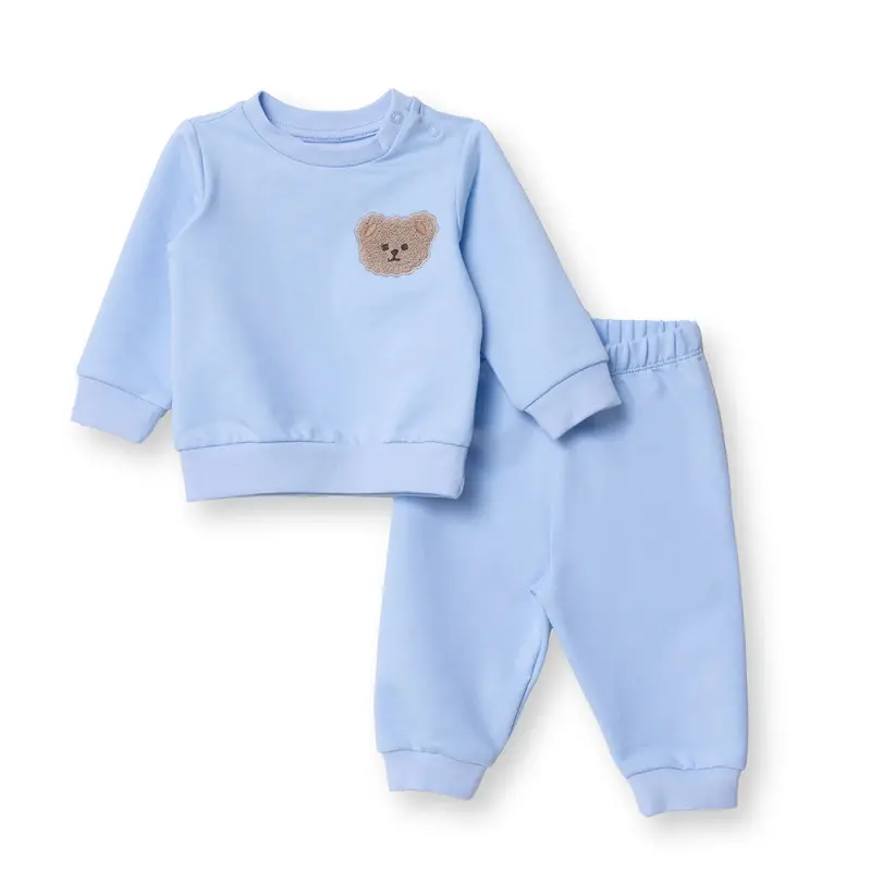 Hellobaby Newborn Sweatshirt-Footless Bottom - Light Blue 1
