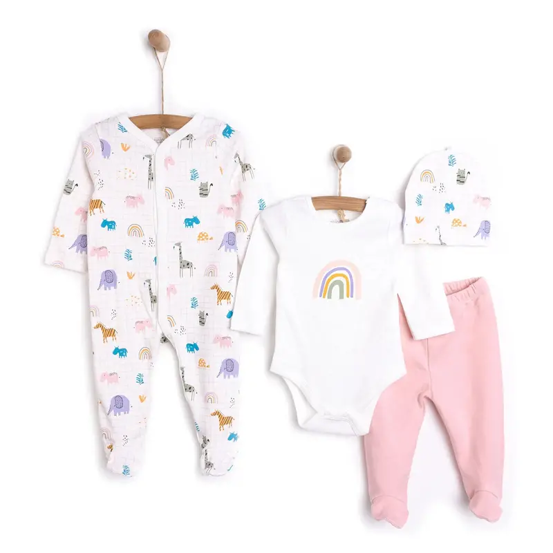 Hellobaby Newborn Unisex 4 Pcs Starter Set - Light Pink 1
