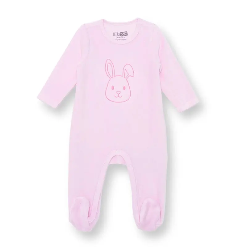 Hellobaby Newborn Velvet Footed Jumpsuit - Pink 1