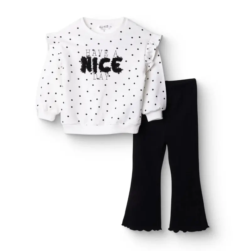 Hellobaby Sweatshirt-Leggings - Ecru Printed 1