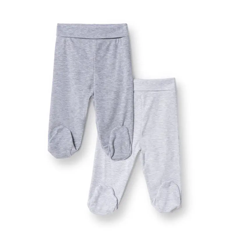 Hellobaby Unisex 2 Piece Footed Bottom - Snow Melange 1