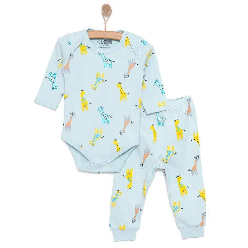 Hellobaby Unisex Body- Footless Bottom - Light Blue 1