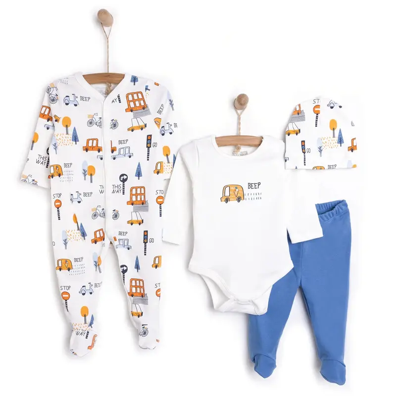 Hellobaby Unisex Newborn Starter Set 4 Pcs - Dark Blue 1