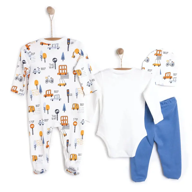 Hellobaby Unisex Newborn Starter Set 4 Pcs - Dark Blue 2