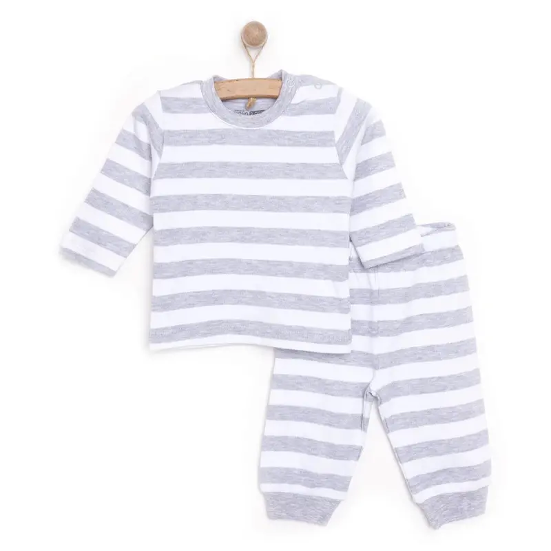 Hellobaby Unisex Sweatshirt-Footless Bottom - Snow Melange 1