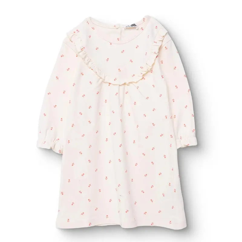 Hellobaby Winter Cherry Dress - Ecru Printed 1