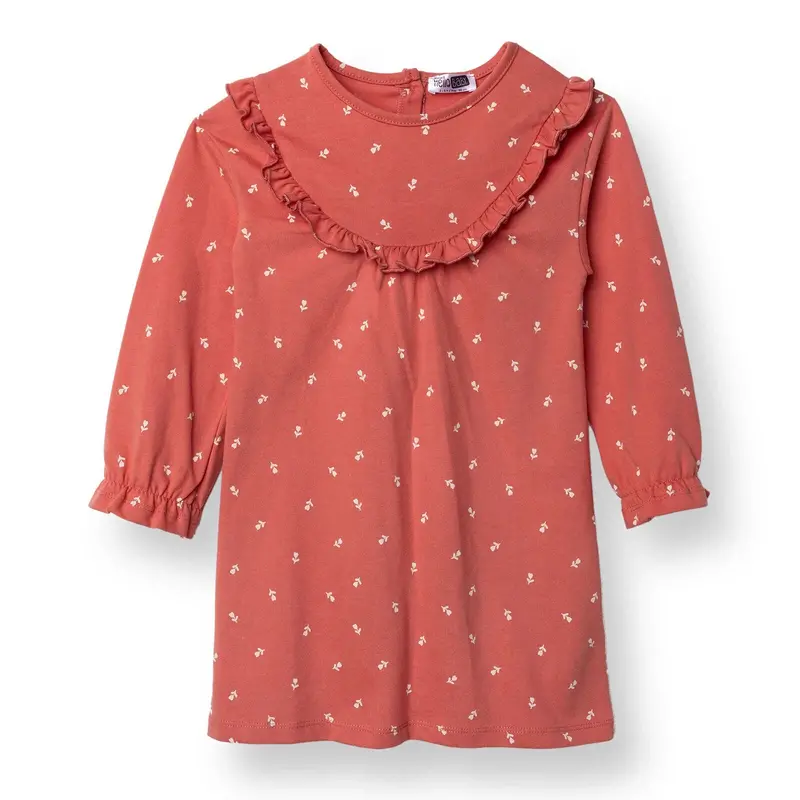 Hellobaby Wintrt Cherry Dress - Coral Printed 1