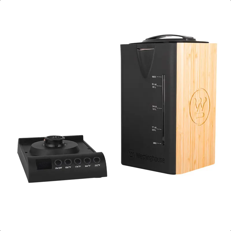 Hervidor Eléctrico De Bambú 1.7L Con Control De Temperatura Led Westinghouse 2