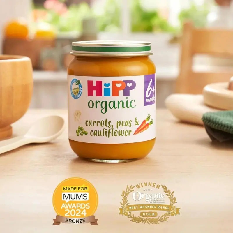Hipp Organic Carrots Peas & Cauliflower Jar 6+ Months 125G 2
