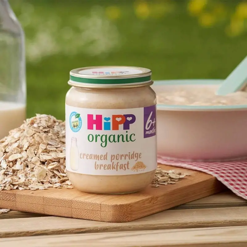 Hipp Organic Creamed Porridge Breakfast Baby Food Jar 6+ Months 125G 2